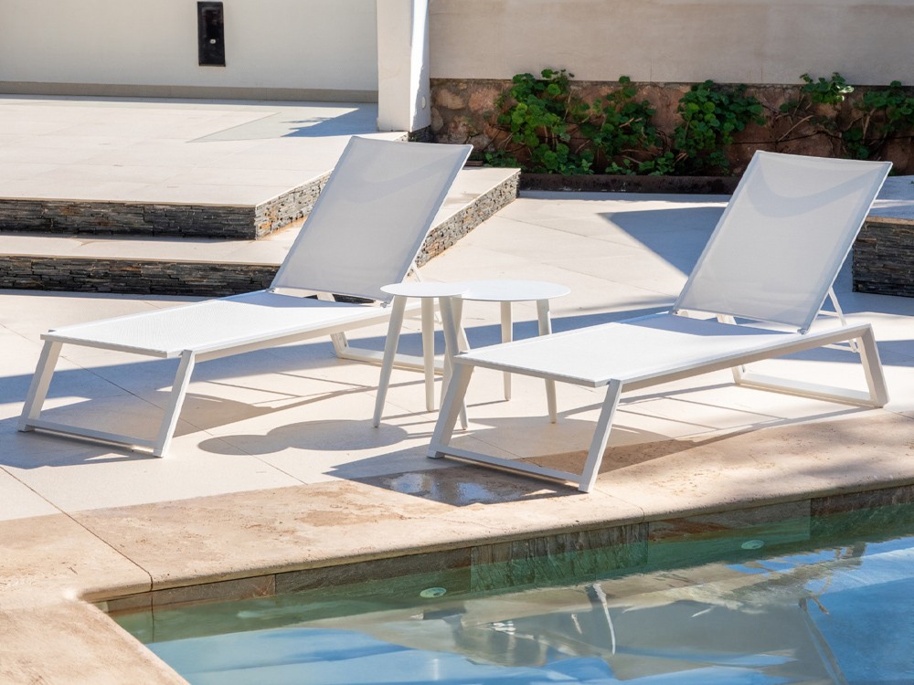 Tumbona reclinable de aluminio y textilene Tulip Majestic Garden - 3