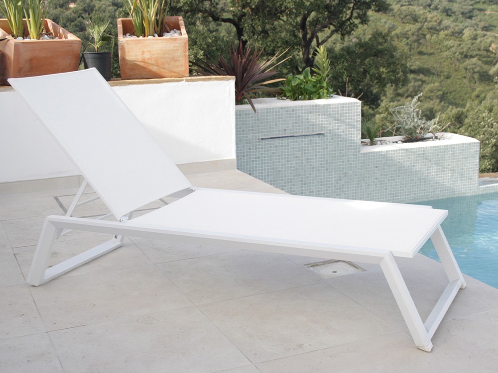 Tumbona reclinable de aluminio y textilene Tulip Majestic Garden - 2