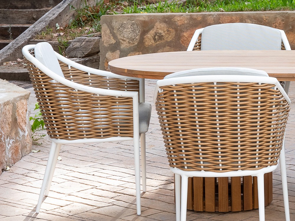 Silla de aluminio y fibra sintética trenzada Coral Majestic Garden - 2