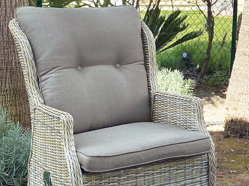 Sillón reclinable de fibra sintética trenzada Niza Majestic Garden - 2