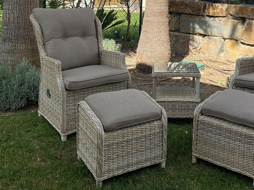 Reposapiés de fibra sintética trenzada Niza Majestic Garden - 2