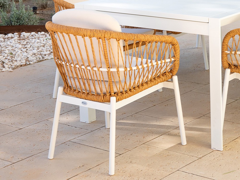 Silla para exterior de aluminio y ratán sintético Marsella Majestic Garden - 3