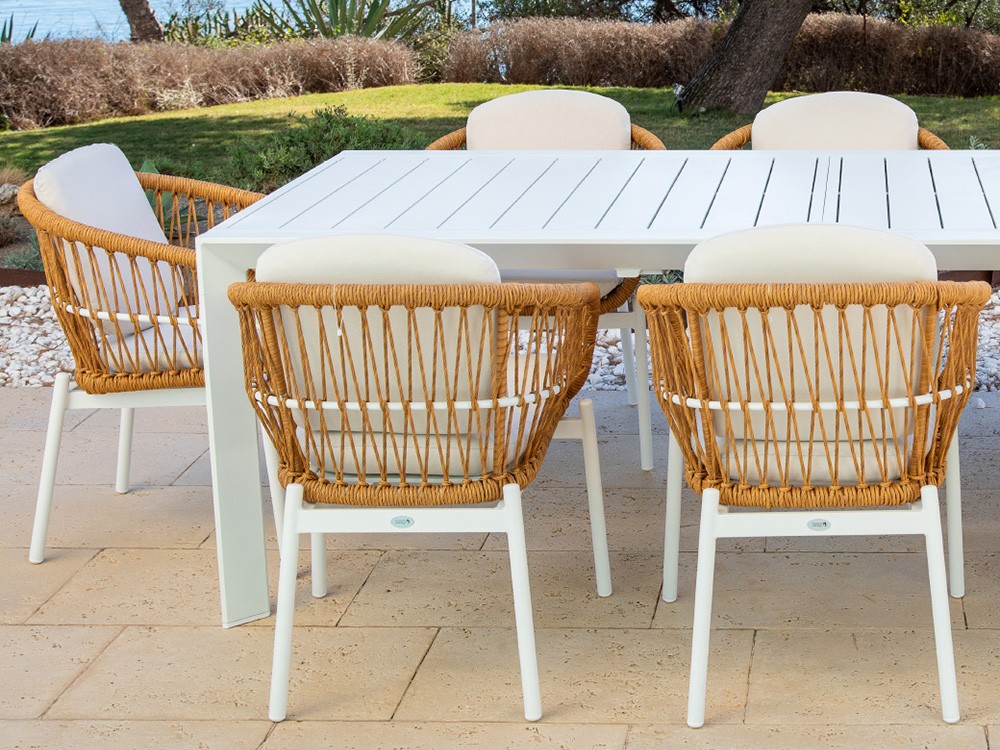 Silla para exterior de aluminio y ratán sintético Marsella Majestic Garden - 4