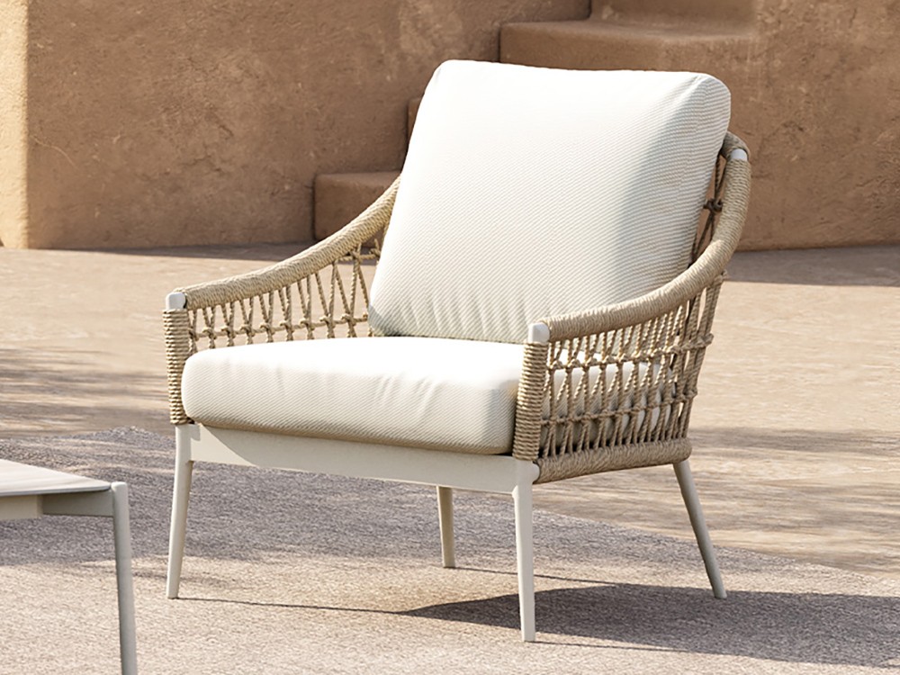 Sillón de aluminio y cuerda trenzada Florida Majestic Garden - 1