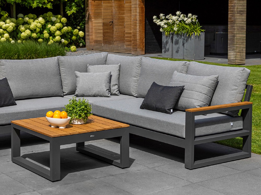 Set sofá esquinero de aluminio y teca Soho Majestic Garden - 3