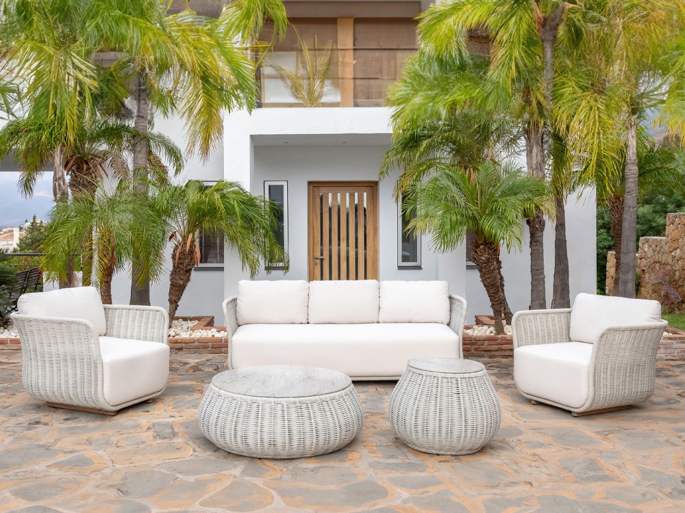 Set salón exterior de aluminio y cuerda trenzada  Asia Majestic Garden - 1