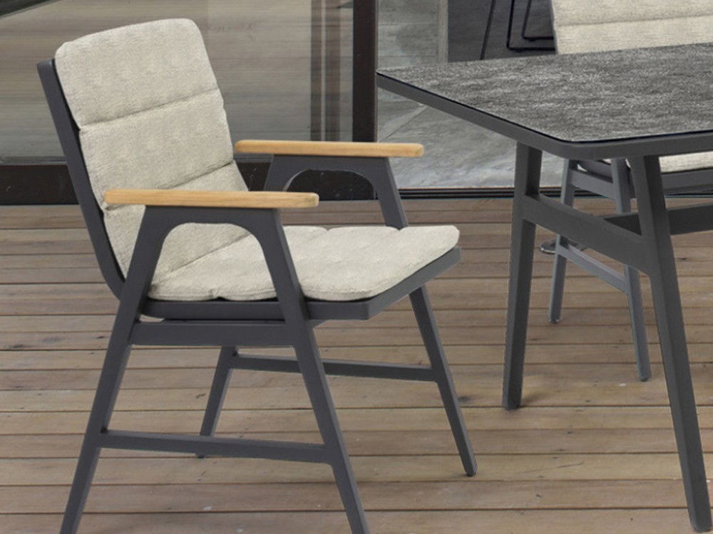 Silla de aluminio y textilene con cojín olefina Arrán Majestic Garden - 2