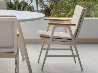 Silla de aluminio y textilene con cojín olefina Arrán Majestic Garden - 1