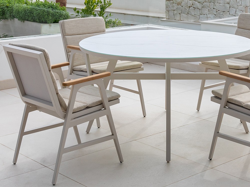 Silla de aluminio y textilene con cojín olefina Arrán Majestic Garden - 3