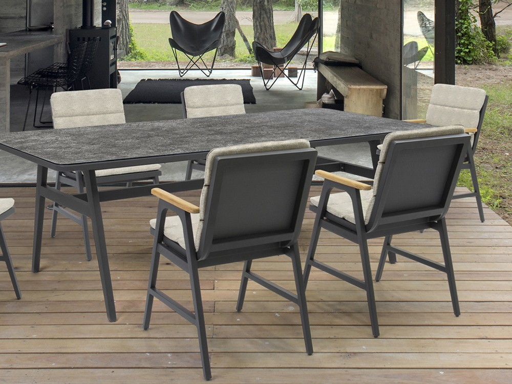 Silla de aluminio y textilene con cojín olefina Arrán Majestic Garden - 4