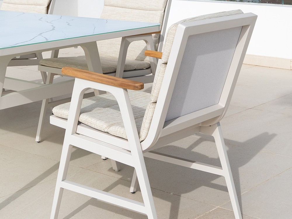 Silla de aluminio y textilene con cojín olefina Arrán Majestic Garden - 5