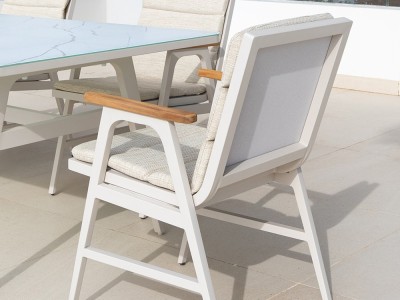 Silla de aluminio y textilene con cojín olefina Arrán Majestic Garden - 5