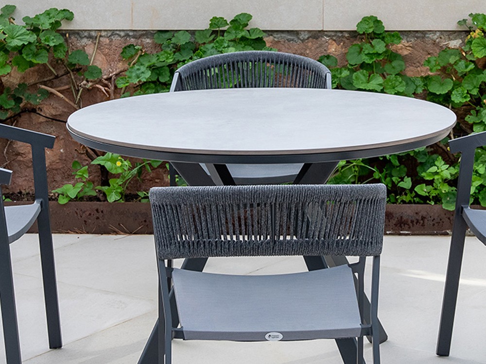 Mesa redonda de aluminio y tablero cerámico Chile Majestic Garden - 3