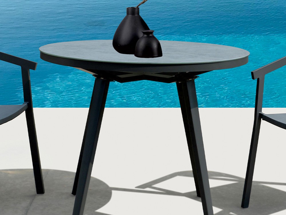 Mesa redonda de aluminio y sobre cerámico Vilar Majestic Garden - 3