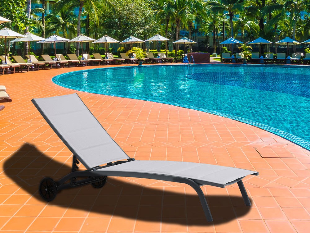 Tumbona de aluminio y textilene acolchado Roche Majestic Garden - 3