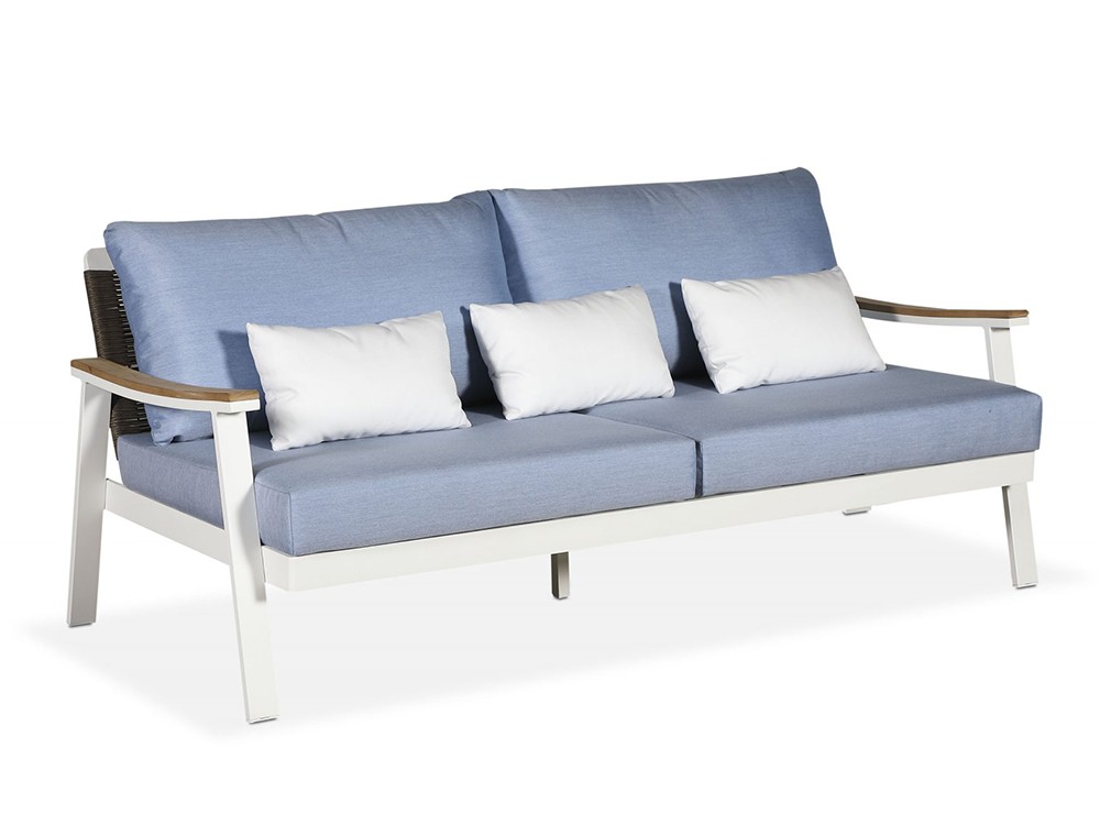Sofá de dos o tres plazas para salón exterior Creta de aluminio y cuerda Creta de Arkimueble - 3