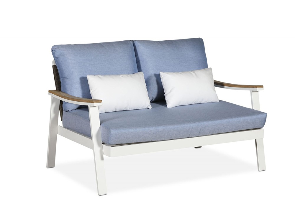 Sofá de dos o tres plazas para salón exterior Creta de aluminio y cuerda Creta de Arkimueble - 2