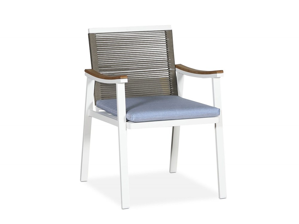Silla para comedor exterior de aluminio y cuerda Creta de Arkimueble - 6