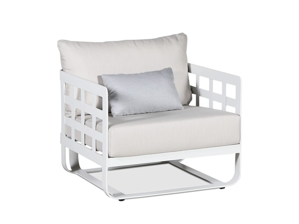Sillón para salón exterior Milán de aluminio blanco Arkimueble - 5