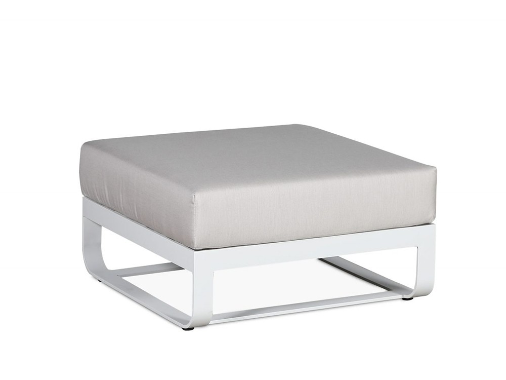 Puf para salón exterior Milán de aluminio blanco Arkimueble - 2