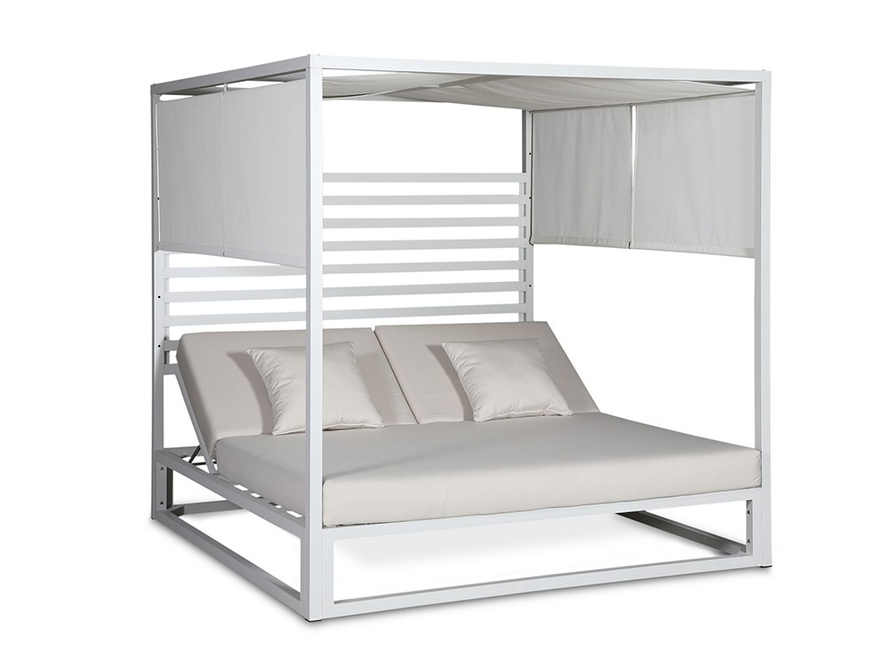 Cama balinesa de aluminio blanco Milán de Arkimueble - 4