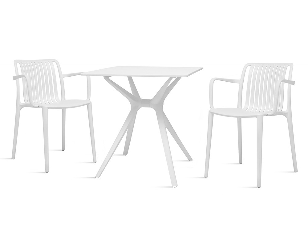 Silla apilable Oliva de polipropileno blanco para exterior de Arkimueble - 2