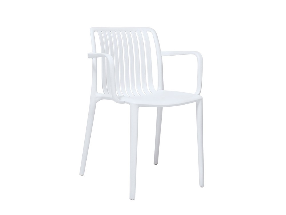 Silla apilable Oliva de polipropileno blanco para exterior de Arkimueble - 1