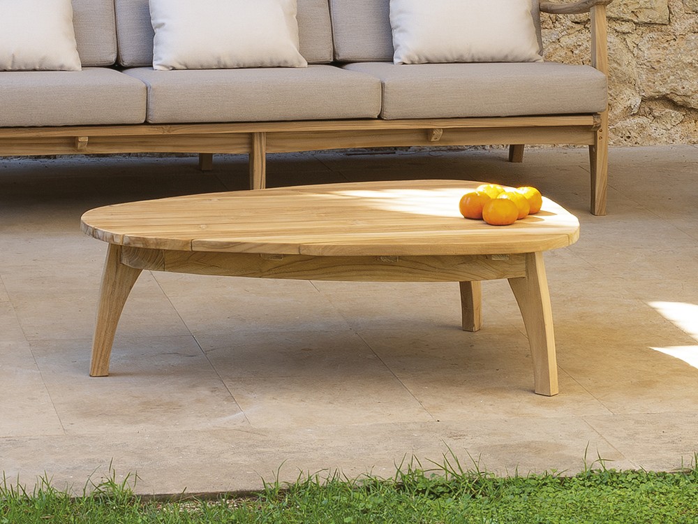 Mesa de centro para salón exterior de madera de teca Eco Arkimueble - 1