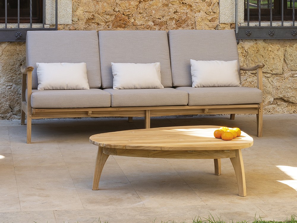 Mesa de centro para salón exterior de madera de teca Eco Arkimueble - 3