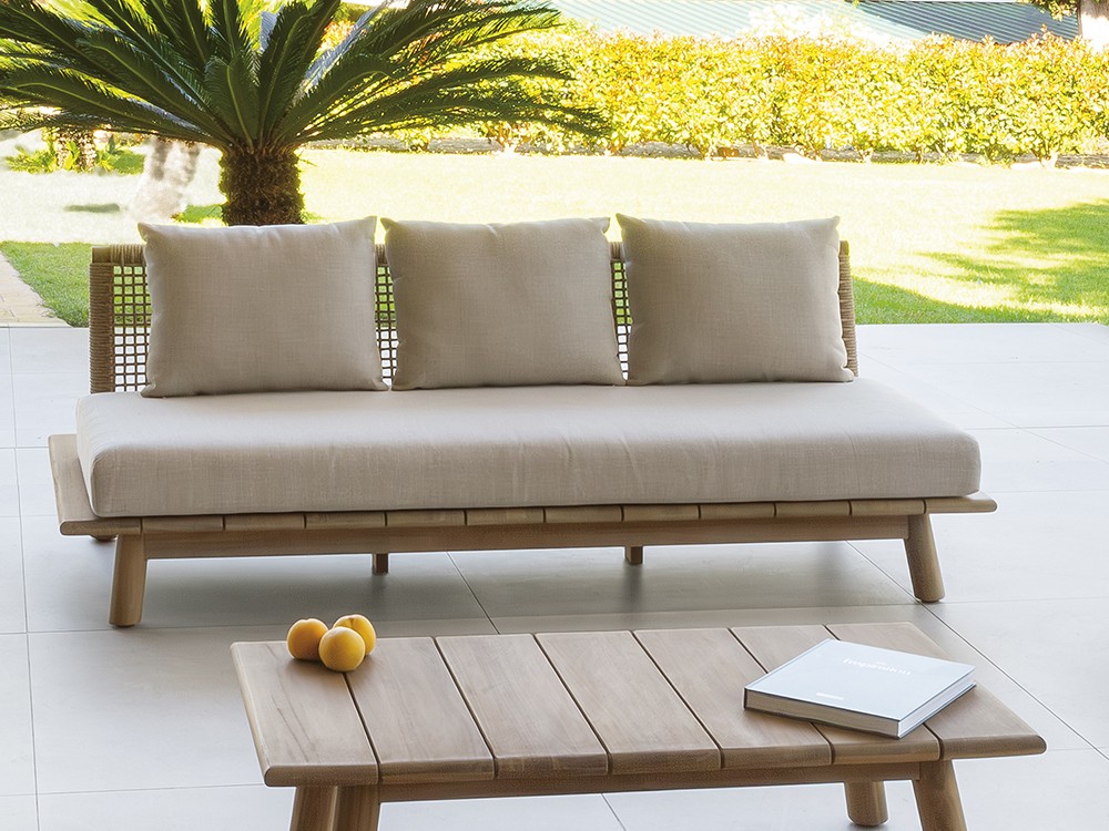 Sofá de dos o tres plazas de madera reciclada de teca Nature de Arkimueble - 2