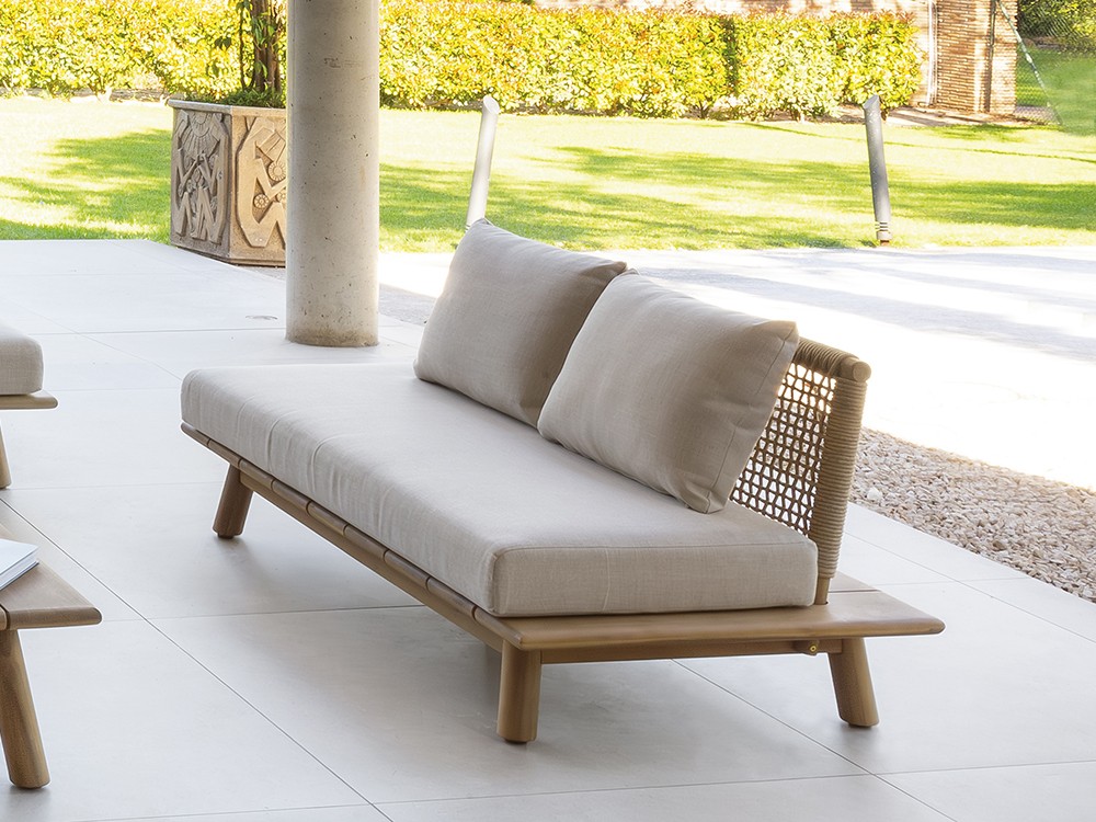 Sofá de dos o tres plazas de madera reciclada de teca Nature de Arkimueble - 3