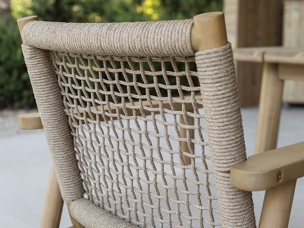 Silla para comedor exterior de madera de acacia y cuerda trenzada Nature de Arkimueble - 3