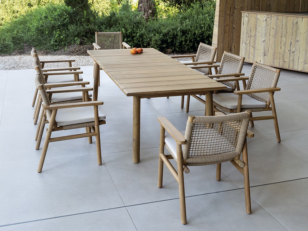 Mesa para comedor exterior de madera de acacia Nature de Arkimueble - 2