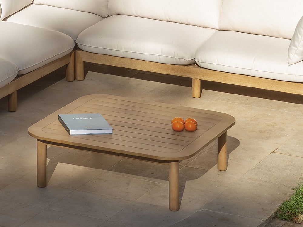 Conjunto de sofá rinconera de madera de eucalipto Green Arkimueble - 2