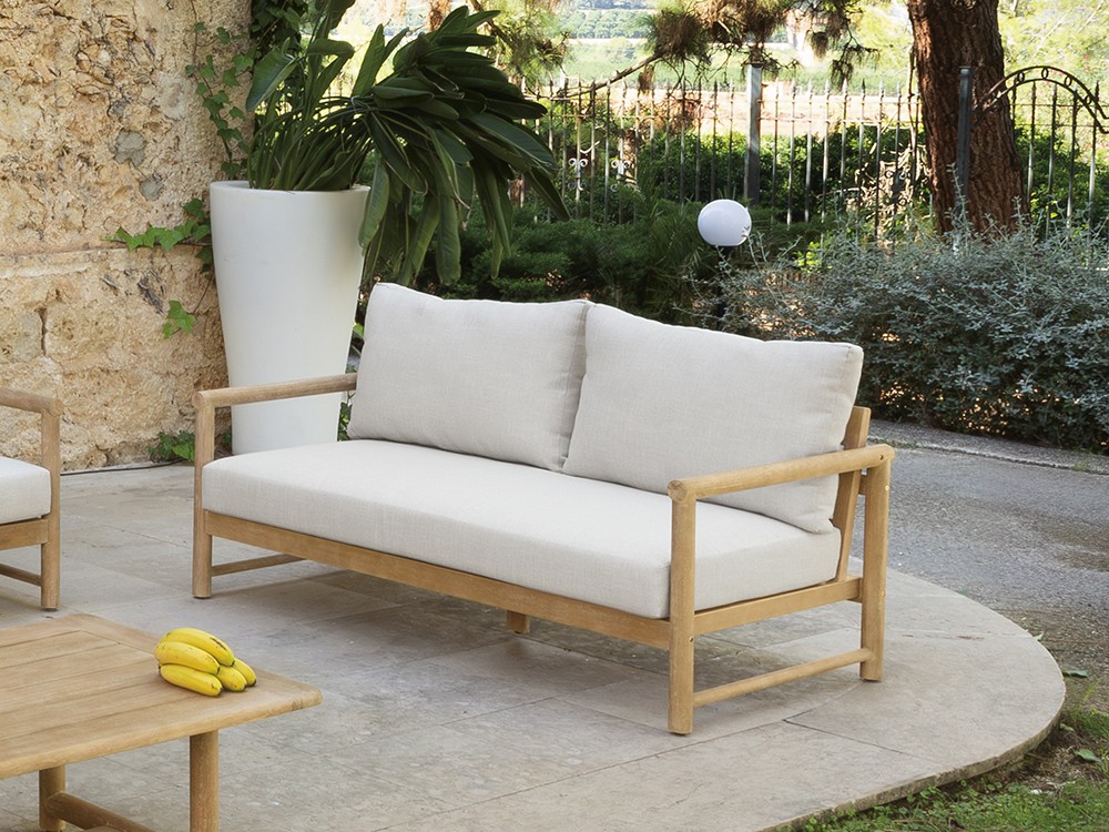 Sofá de dos o tres plazas de madera de eucalipto Green de Arkimueble - 2