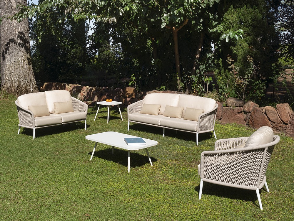 Sillón para salón exterior de aluminio y cuerda trenzada Santorini de Arkimueble - 4