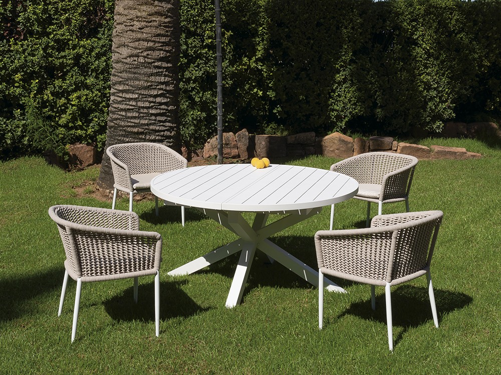 Silla de comedor exterior de aluminio y  cuerda trenzada Santorini de Arkimueble - 2
