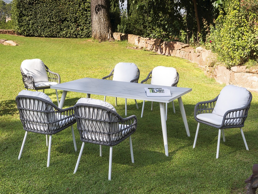 Silla de comedor de aluminio y cuerda trenzada Madeira de Arkimueble - 1