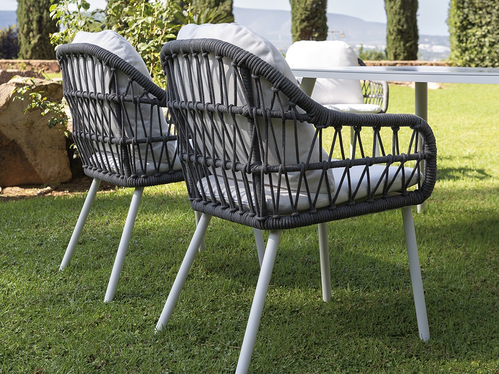 Silla de comedor de aluminio y cuerda trenzada Madeira de Arkimueble - 2