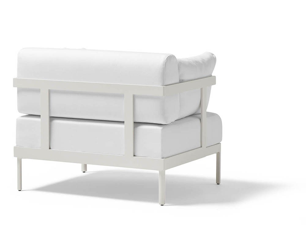Sillón Legacy Essence para salón exterior de aluminio blanco o gris con cojines agora de Point - 9