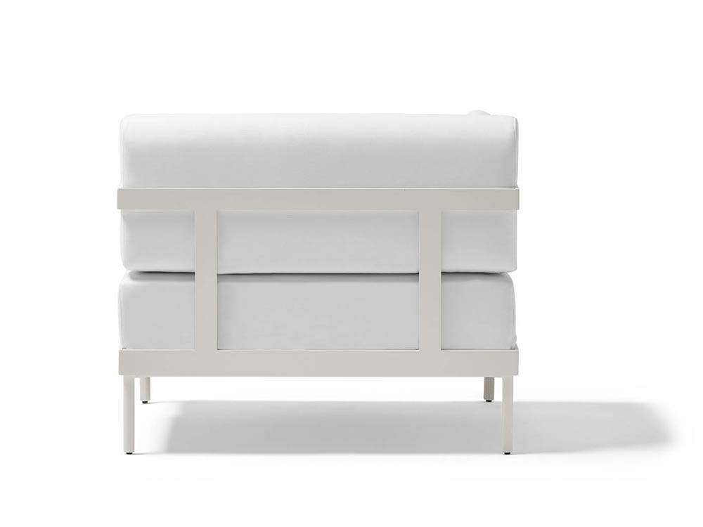 Sillón Legacy Essence para salón exterior de aluminio blanco o gris con cojines agora de Point - 10
