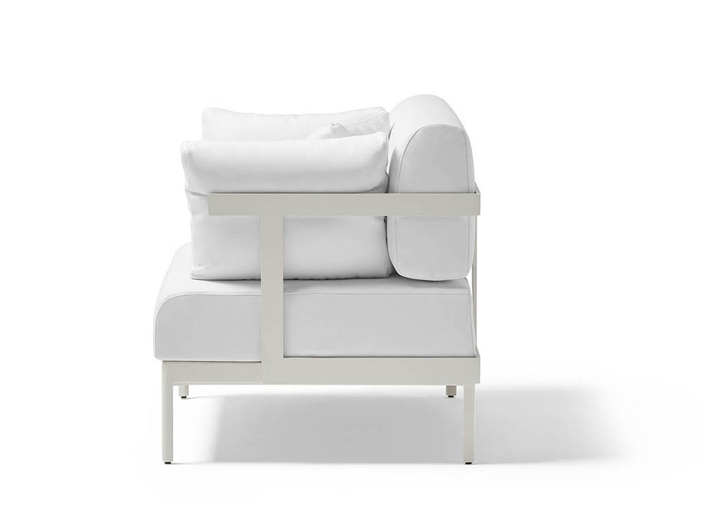 Sillón Legacy Essence para salón exterior de aluminio blanco o gris con cojines agora de Point - 12