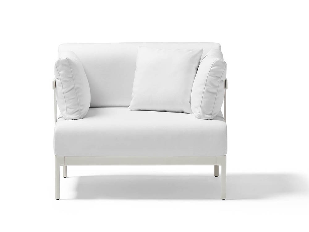 Sillón Legacy Essence para salón exterior de aluminio blanco o gris con cojines agora de Point - 14