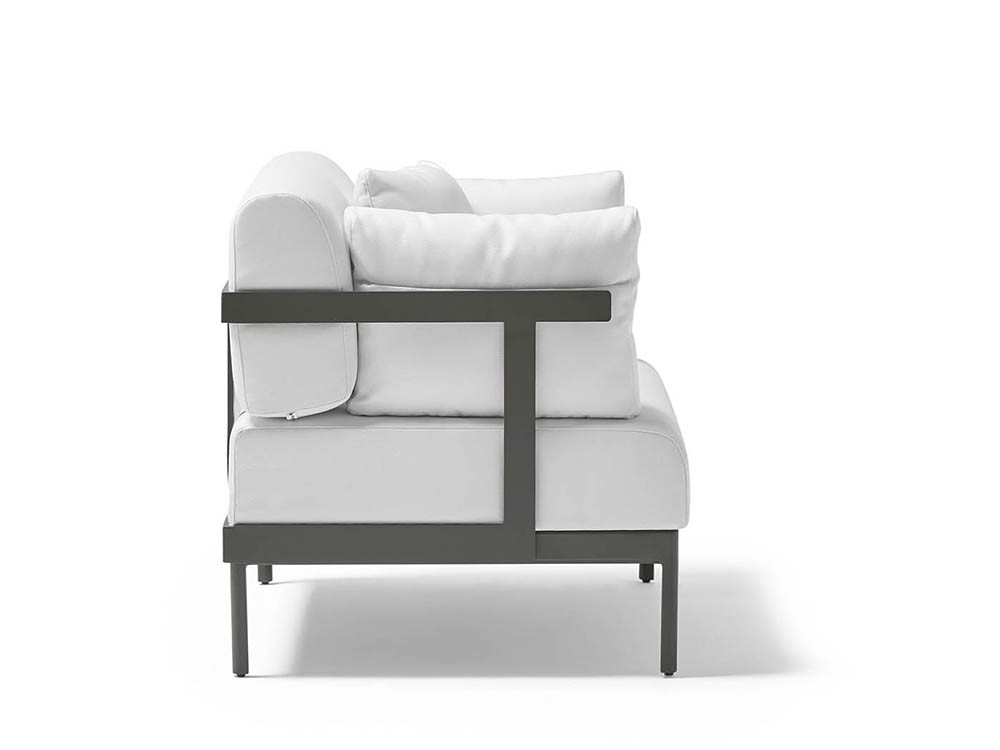 Sillón Legacy Essence para salón exterior de aluminio blanco o gris con cojines agora de Point - 15