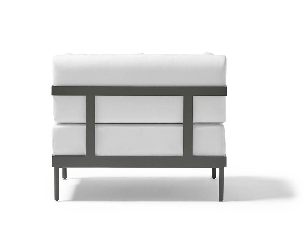 Sillón Legacy Essence para salón exterior de aluminio blanco o gris con cojines agora de Point - 17