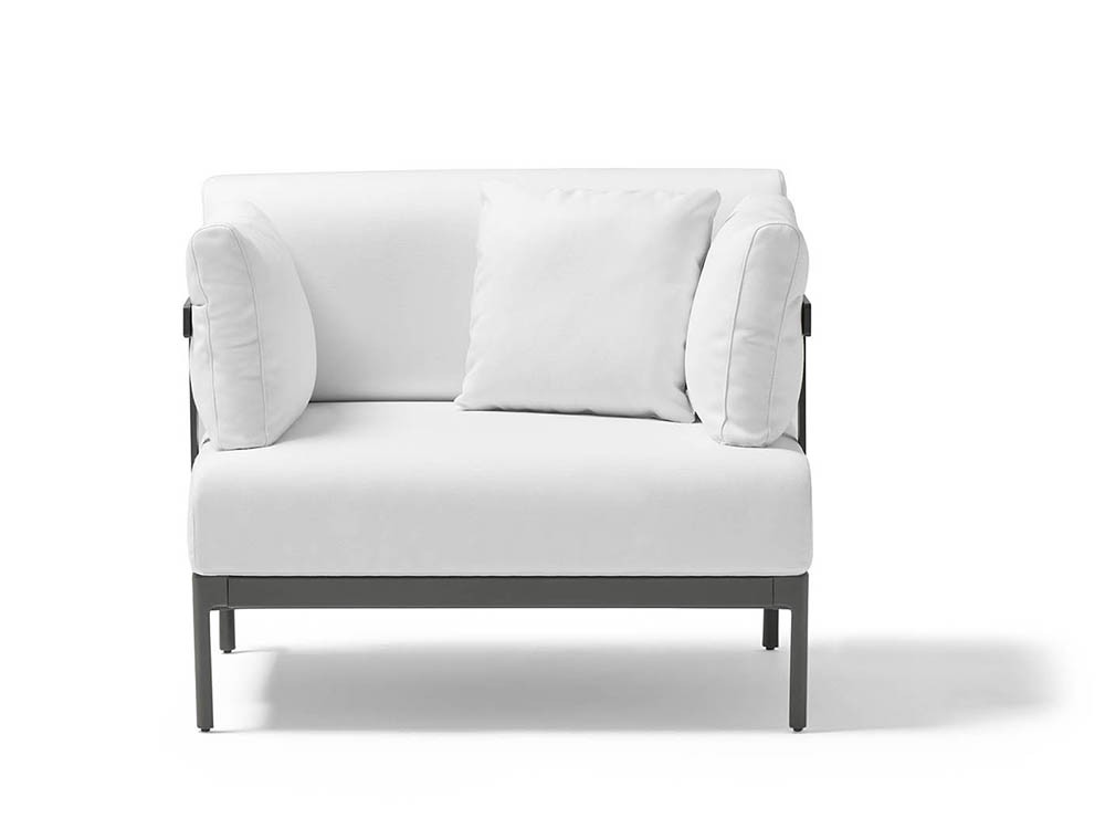 Sillón Legacy Essence para salón exterior de aluminio blanco o gris con cojines agora de Point - 21