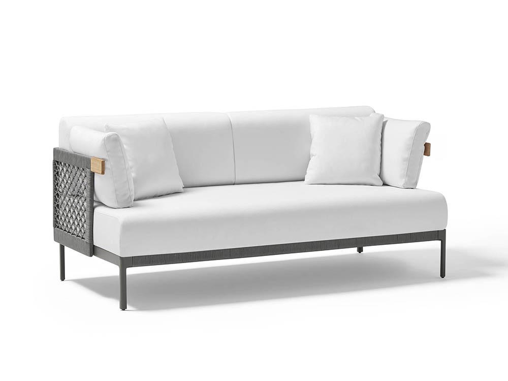 Sofá de dos o tres plazas para salón exterior Legacy Woven de aluminio y cuerda trenzada de Point  - 2