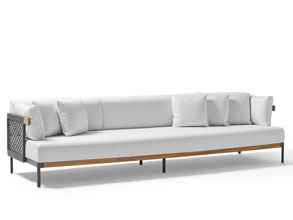 Sofá de dos o tres plazas para salón exterior Legacy Woven de aluminio y cuerda trenzada de Point  - 5