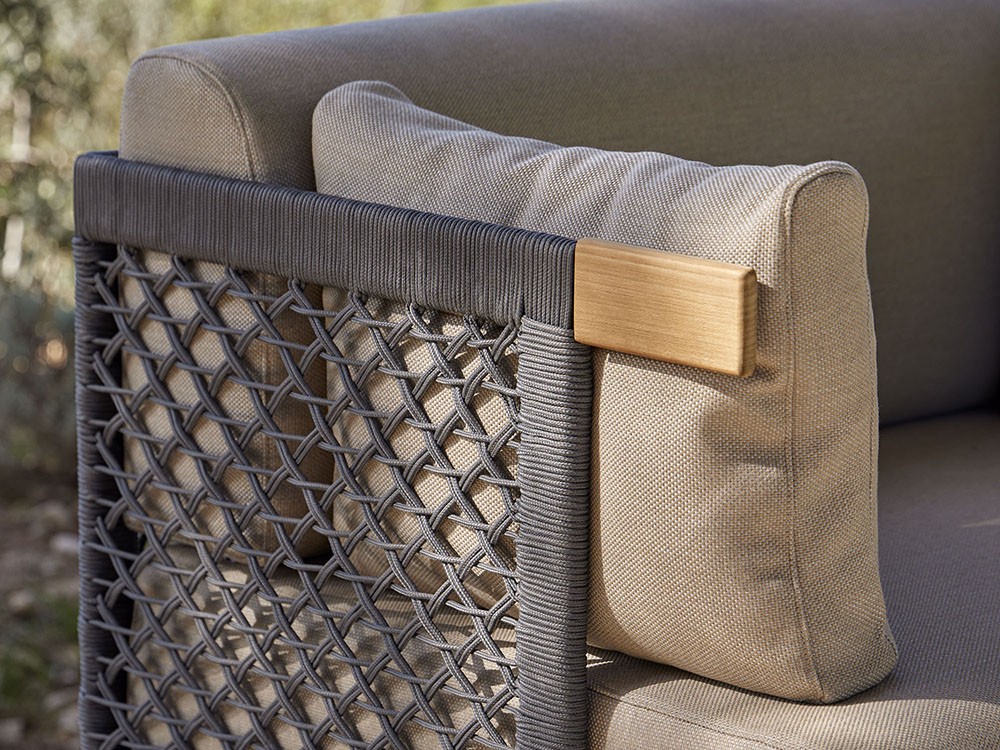 Sofá de dos o tres plazas para salón exterior Legacy Woven de aluminio y cuerda trenzada de Point  - 9