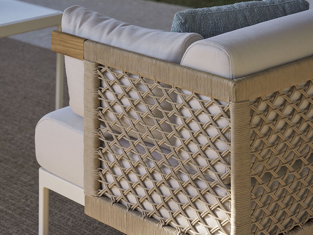 Sofá de dos o tres plazas para salón exterior Legacy Woven de aluminio y cuerda trenzada de Point  - 11